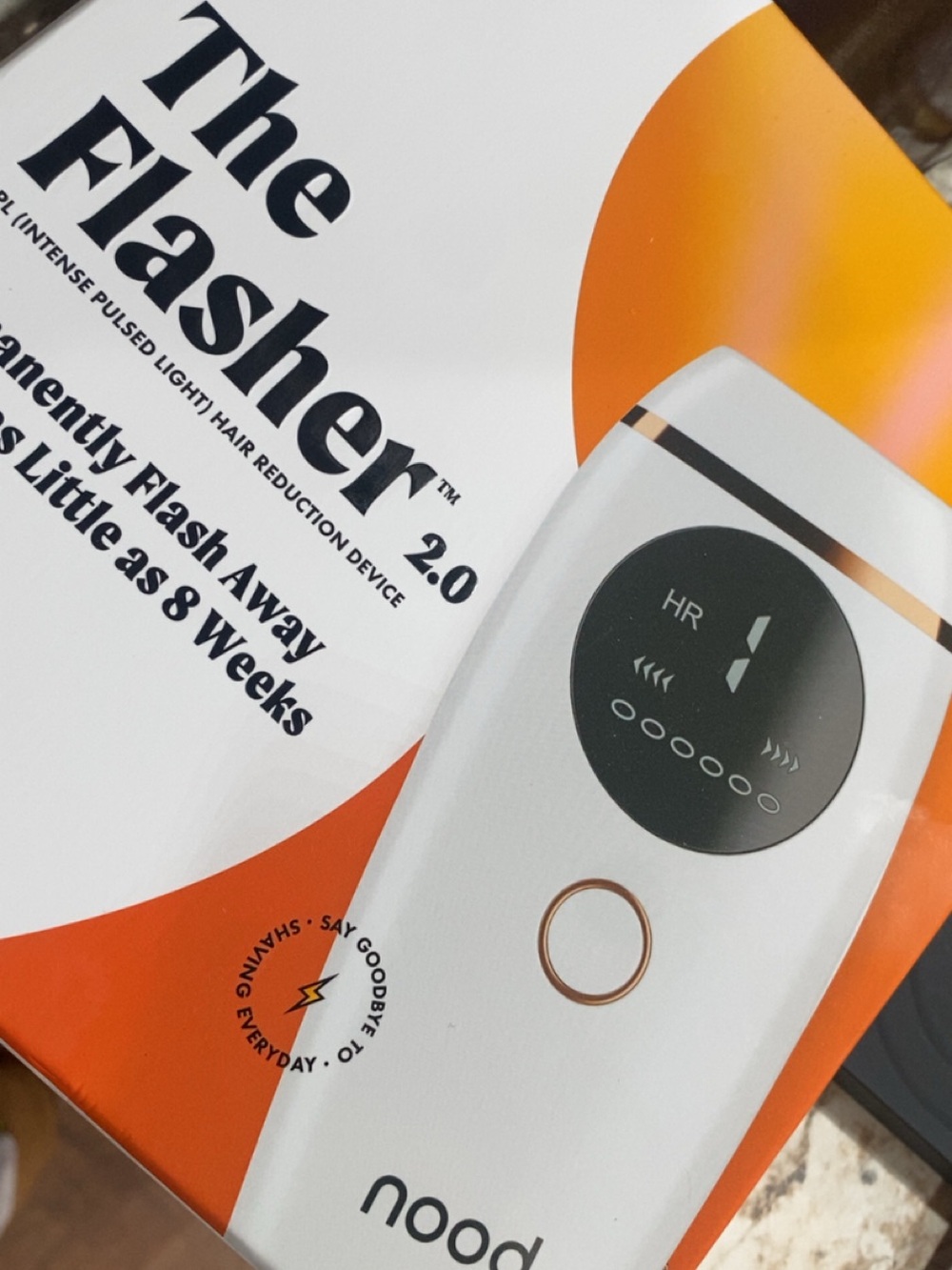nood The Flasher 2.0 IPL Hair Reduction Device - White & Orange